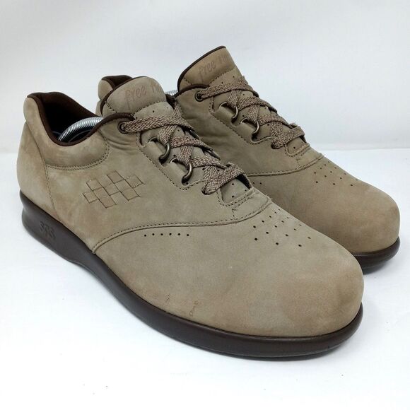 SAS Free Time Women’s Size 9 WW Wide Walking Shoes Tan Nubuck Lace Up Comfort - Picture 2 of 11